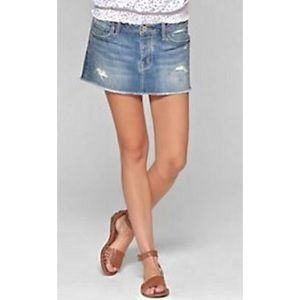 American Eagle Distressed Denim Mini Skirt, Size 6